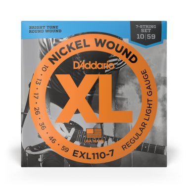 D'Addario EXL110-7 Nickel Electric Guitar Seven String, Reg Light 10s