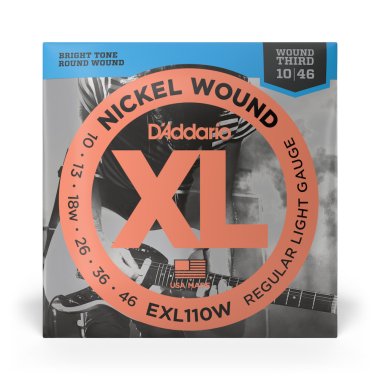 D'Addario EXL110W XL Nickel Wound 3rd Electric Guitar Strings 10-46