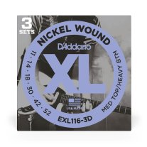 D'Addario EXL116-3D XL Nickel Electric Guitar Med / Hvy 11-52, 3 Sets