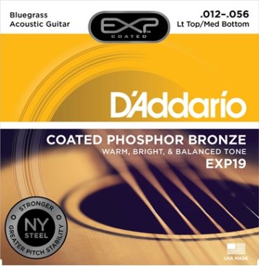 D'Addario EXP Coated Phosphor Bronze Acoustic EXP19 Bluegrass 12-56