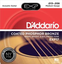D'Addario EXP Coated Phosphor Bronze Acoustic Guitar EXP17 Med 13-56