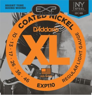 D'Addario EXP110 Coated Electric Guitar Strings Regular Light 10-46