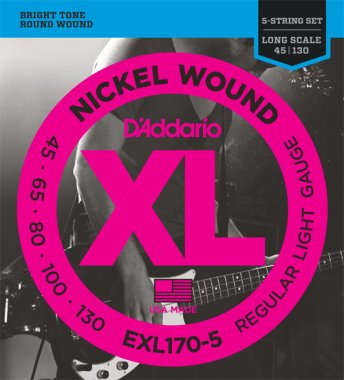 D'Addario EXP170-5 Coated Electric Bass (45-130) Full Set
