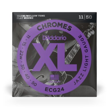 D'Addario Flatwound Electric Guitar ECG24 Chromes Jazz Light 11-50