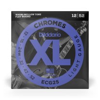 D'Addario Flatwound Electric Guitar Strings ECG25 Chromes Light 12-52