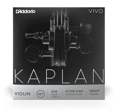 D'Addario Kaplan Vivo Violin, 4/4 Scale, Heavy Tension, Ball, Full Set