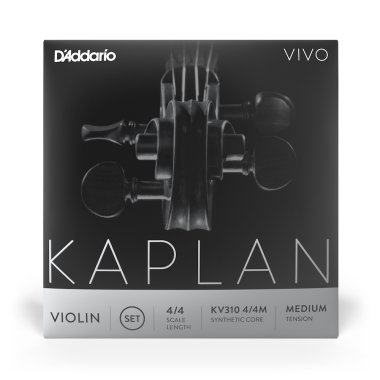 D'Addario Kaplan Vivo Violin, 4/4 Scale, Medium Tension, Ball End, Full Set