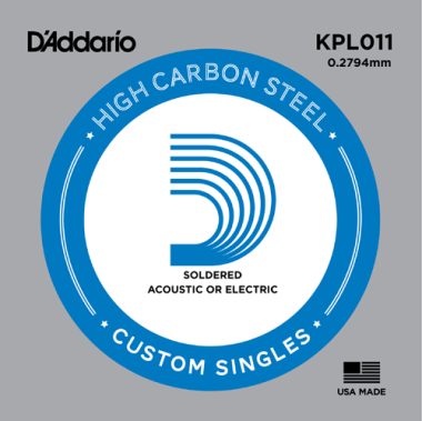 D'Addario KPL011 Plain Soldered Ball End .011 (.279 mm) Single String