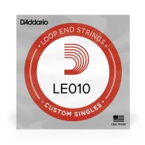 D'Addario LE010 Plain Steel Loop End .010 gauge, Single String