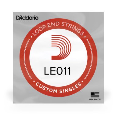 D'Addario LE011 Plain Steel Loop End .011 gauge, Single String
