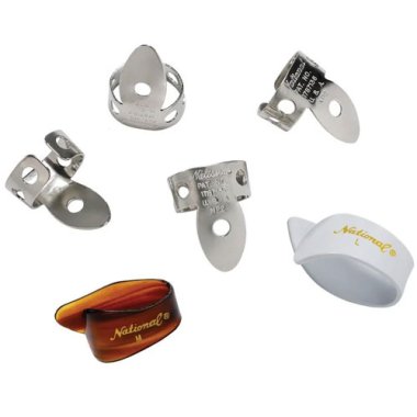 D'Addario National Stainless Steel Finger Picks and Thumb Picks 6-Pack