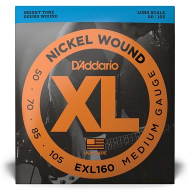 D'Addario Nickel Wound EXL160 Medium Gauge (50-105), Full Set