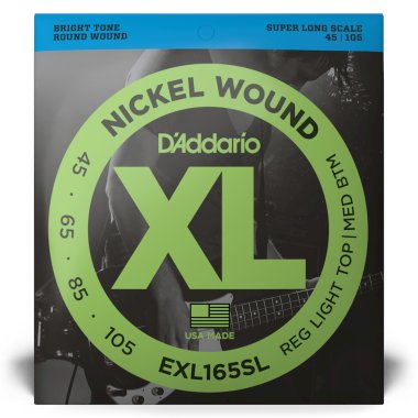 D'Addario Nickel Wound EXL165SL Reg Light Top/Med Bottom (45-105)