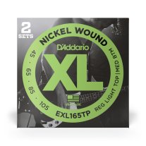 D'Addario Nickel Wound EXL165TP Custom Light Gauge (45-105), 2 Pack