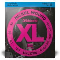 D'Addario Nickel Wound EXL170S Electric Bass (45-100), Full Set