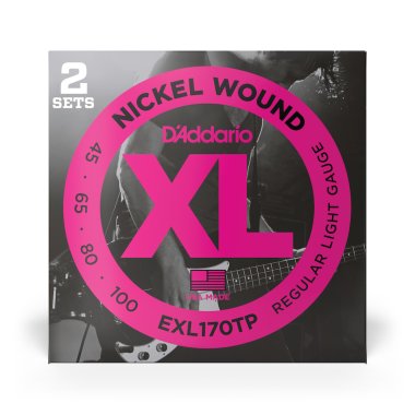 D'Addario Nickel Wound EXL170TP Light Gauge (45-100), 2 Pack