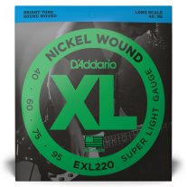 D'Addario Nickel Wound EXL220 Electric Bass (40-95), Full Set