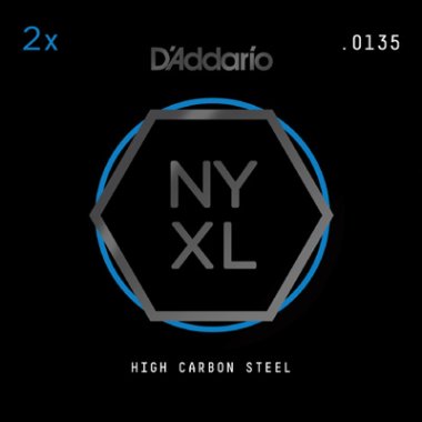 D'Addario NYXL High Carbon Plain Steel Guitar String .0135 TWO PACK