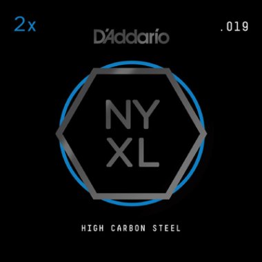D'Addario NYXL High Carbon Plain Steel Guitar String .019 TWO PACK