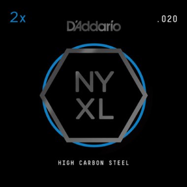 D'Addario NYXL High Carbon Plain Steel Guitar String .020 TWO PACK