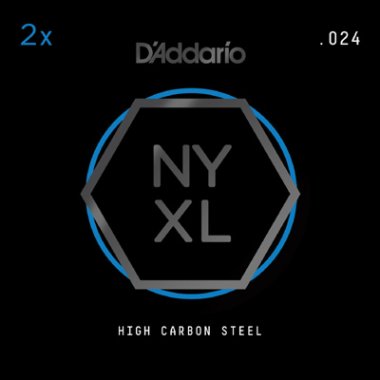 D'Addario NYXL High Carbon Plain Steel Guitar String .024 TWO PACK