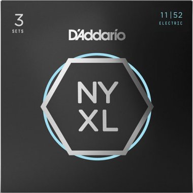 D'Addario NYXL1152-3P Nickel Wound Med Top / Hvy Btm 11-52, 3 sets