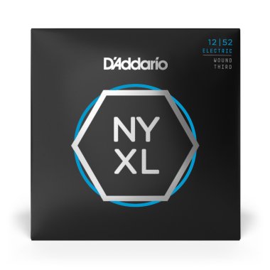 D'Addario NYXL1252W Electric Guitar Light Wound 3rd 12-52, Full Set