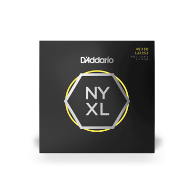 D'Addario NYXL45130MS Bass Regular Light 5-String Fanned Fret 45-130, Full Set