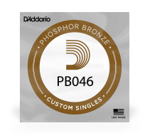 D'Addario PB046 Phosphor Bronze Acoustic String, .046 gauge, Single