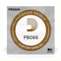 D'Addario PB066 Phosphor Bronze Acoustic String, .066 gauge, Single