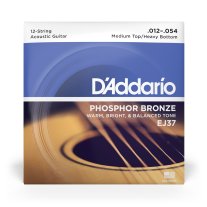 D'Addario Phosphor Bronze 12-String Acoustic Guitar EJ37 Med/Hvy 12-54