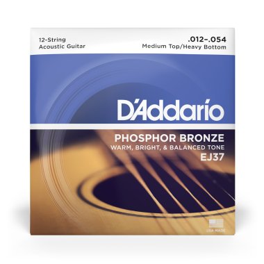 D'Addario Phosphor Bronze 12-String Acoustic Guitar EJ37 Med/Hvy 12-54