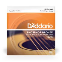 D'Addario Phosphor Bronze Acoustic Guitar Strings EJ15 Ex Light 10-47