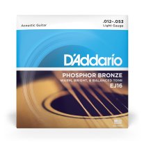 D'Addario Phosphor Bronze Acoustic Guitar Strings EJ16 Light 12-53