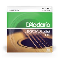 D'Addario Phosphor Bronze Acoustic Guitar Strings EJ18 Heavy 14-59