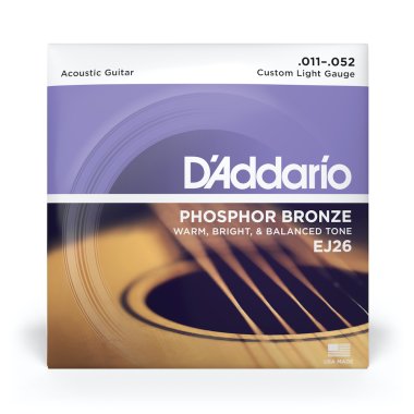 D'Addario Phosphor Bronze Acoustic Guitar Strings EJ26 Cstm Lght 11-52