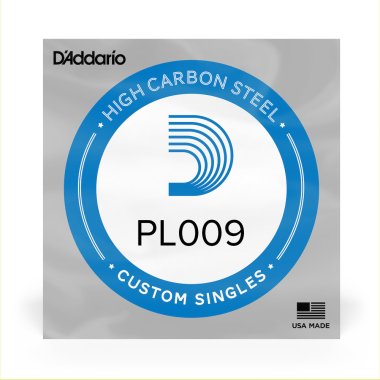 D'Addario PL009 Plain Steel Ball End .009 in. (.23 mm), Single String