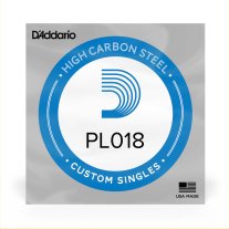 D'Addario PL018 Plain Steel Ball End .018 in. (.46 mm) Single String