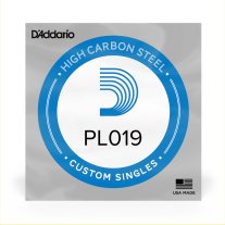 D'Addario PL019 Plain Steel Ball End .019 in. (.48 mm) Single String