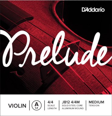 D'Addario Prelude Violin A 4/4 Medium Tension J812 4/4M, Ball End, Single String