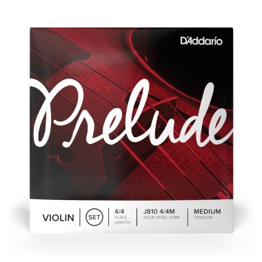 D'Addario Prelude Violin J810 4/4 Medium Tension, Ball End, Full Set