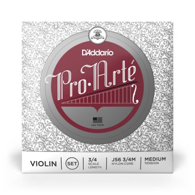 D'Addario Pro Arte Violin J56 3/4 Medium Tension, Ball End, Full Set