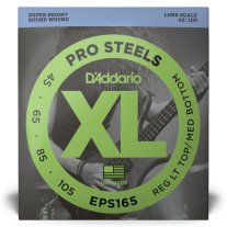 D'Addario Pro Steels EPS165 Reg Light Top/Med Bottom (45-105) Full Set