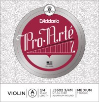 D'Addario ProArte Violin A 3/4 Medium Tension J5602 3/4M, Ball End, Single String