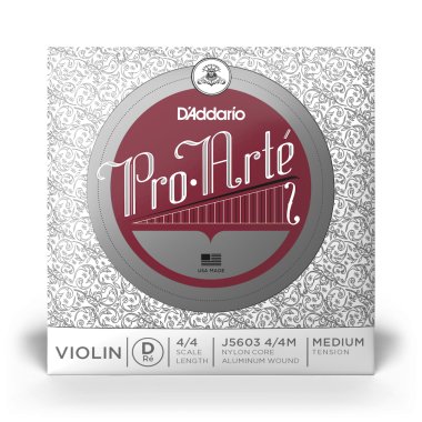 D'Addario ProArte Violin D 4/4 Medium Tension J5603 4/4M, Ball End, Single String
