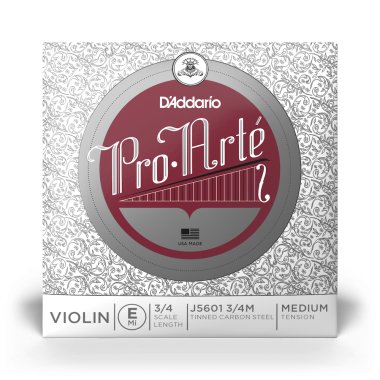 D'Addario ProArte Violin E 3/4 Medium Tension J5601 3/4M, Ball End, Single String
