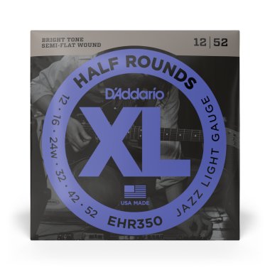 D'Addario Semi Flatwound EHR350 Half Rounds Jazz Light 12-52