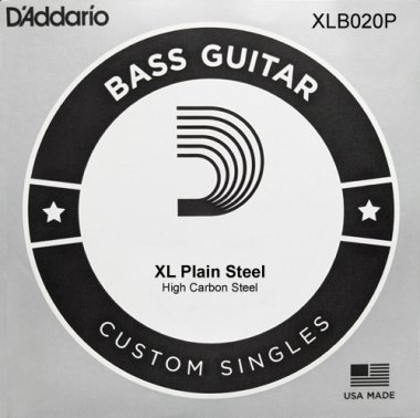 D'Addario Single Electric Bass, Plain Steel XLB020p