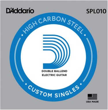 D'Addario SPL010 Plain Steel Double Ball End .010, Single String