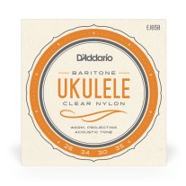 D'Addario Ukulele Strings EJ65B Baritone Ukulele Clear Nylon Wound 3rd